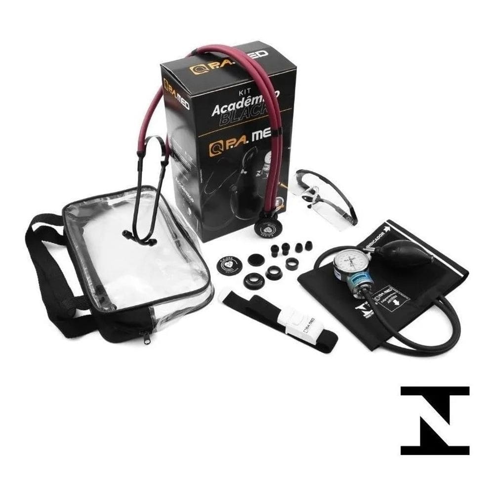 Kit Enfermagem Acadêmico Linha Black Pamed Completo - Garantia 2 Anos
