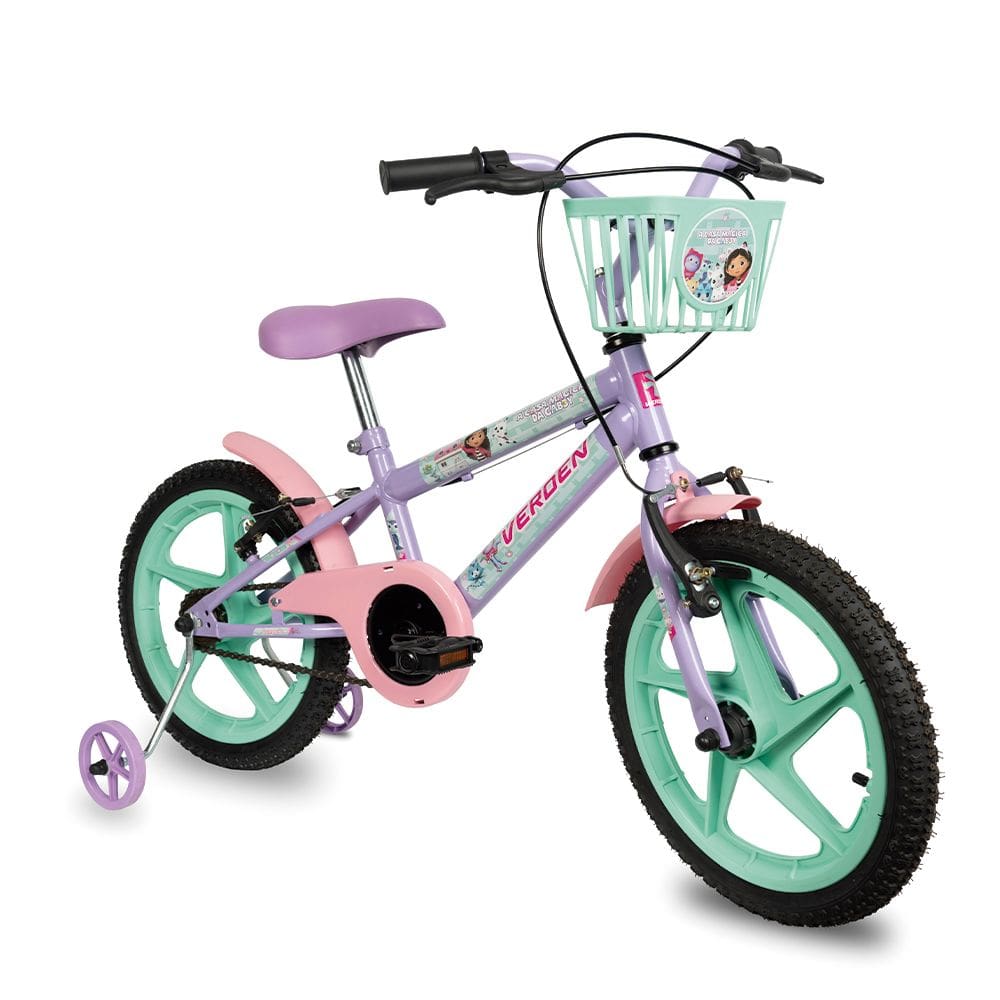 Bicicleta Infantil Aro 16 A Casa Mágica da Gabby Lilás Verden Bikes