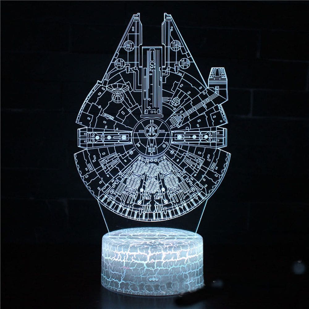 Lâmpada de luz noturna 3D Illusion Millenniums Falcons Anime Decor