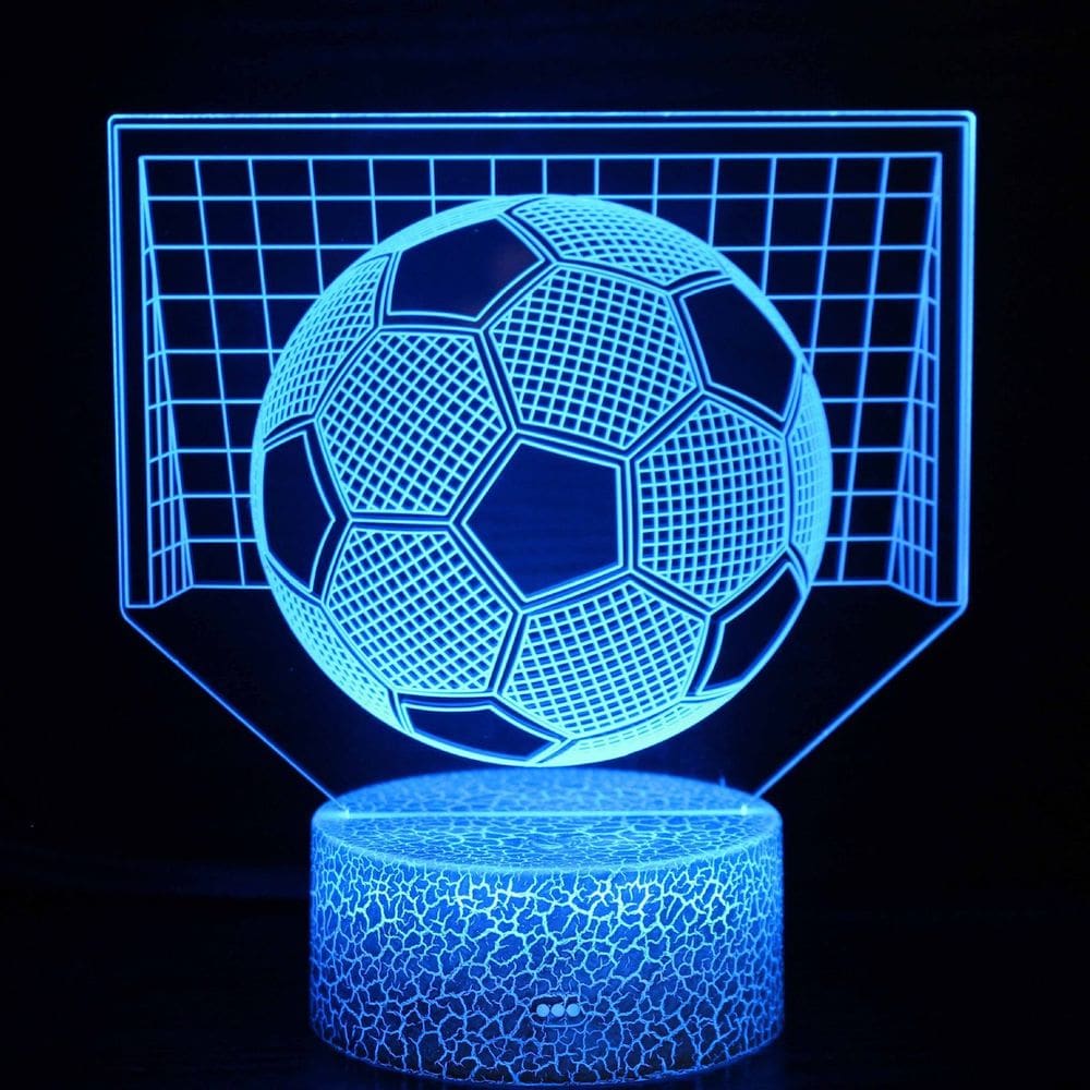 Lâmpada de ilusão 3D Night Light, decoração de anime de equipe de futebol