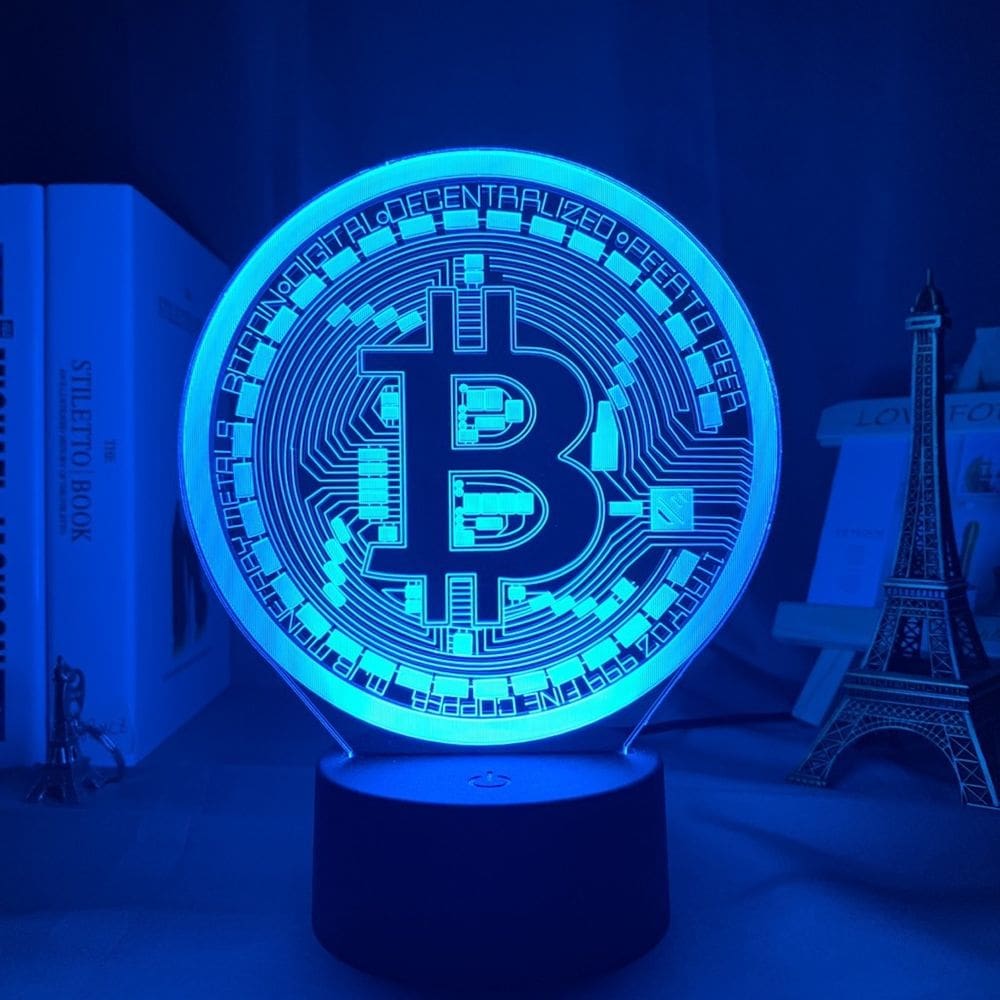 Lâmpada de ilusão 3D Night Light Bitcoins Shapes Anime Decor