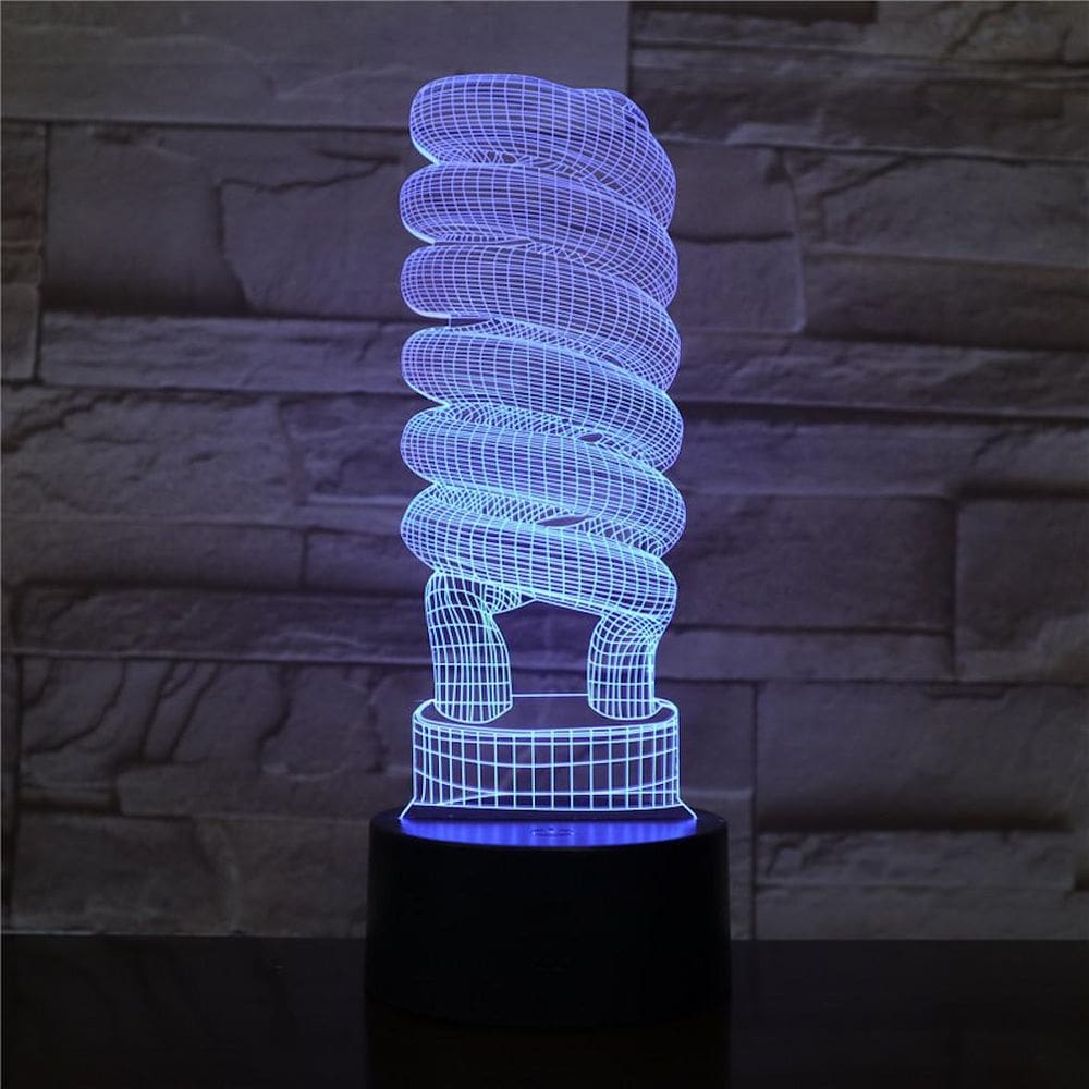 Lâmpada de ilusão LED com luz noturna 3D em forma de lâmpada