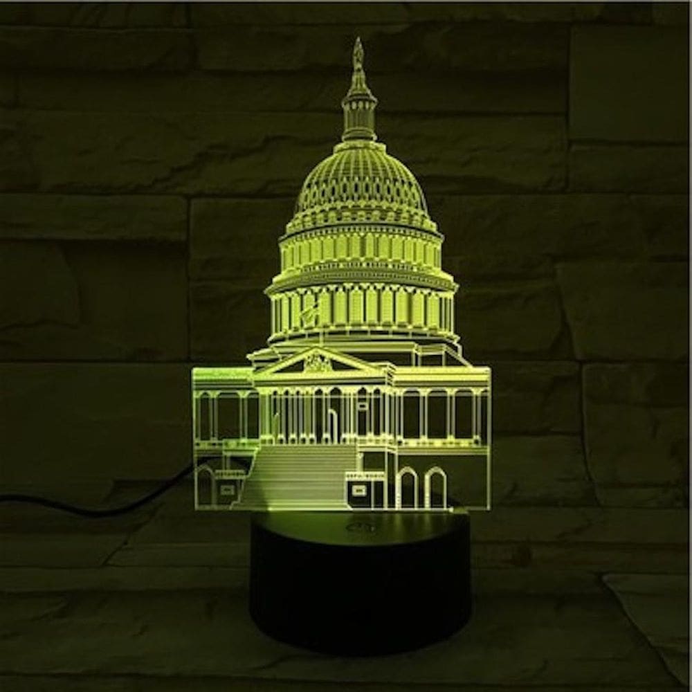 Lâmpada de ilusão LED 3D Night Light White House