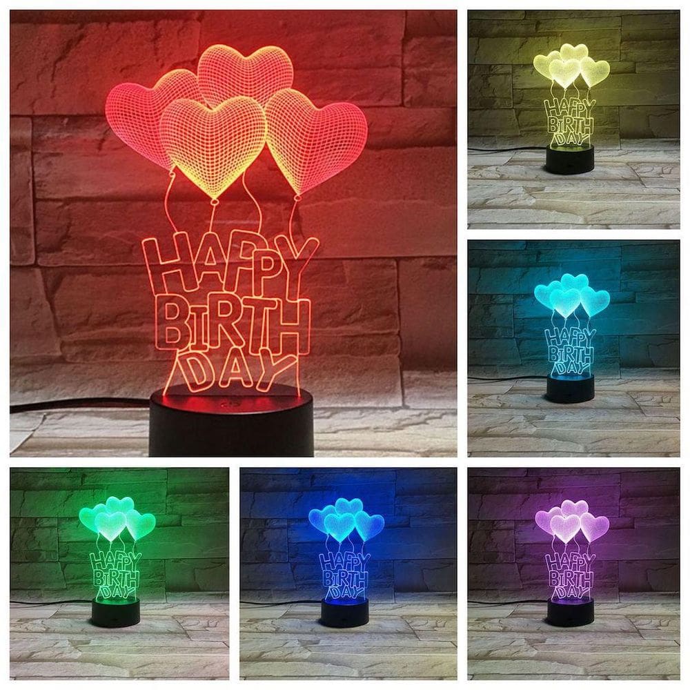 Balão de amor LED 3D Night Light para quarto de crianças
