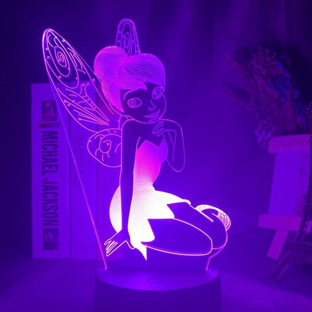 Luz noturna Princess Angel Flower 3D LED colorida