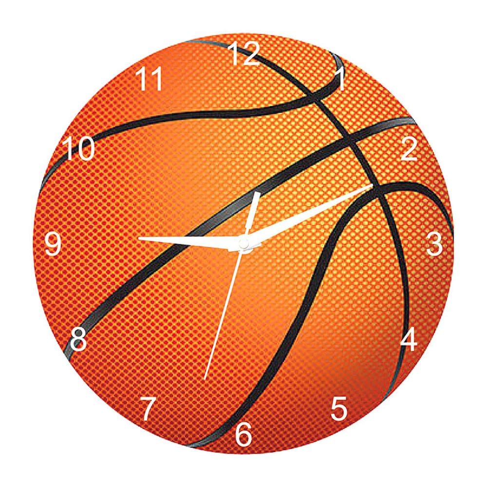 Relógio de parede Basketball Silent Non-Tickting, material ABS de 30 cm