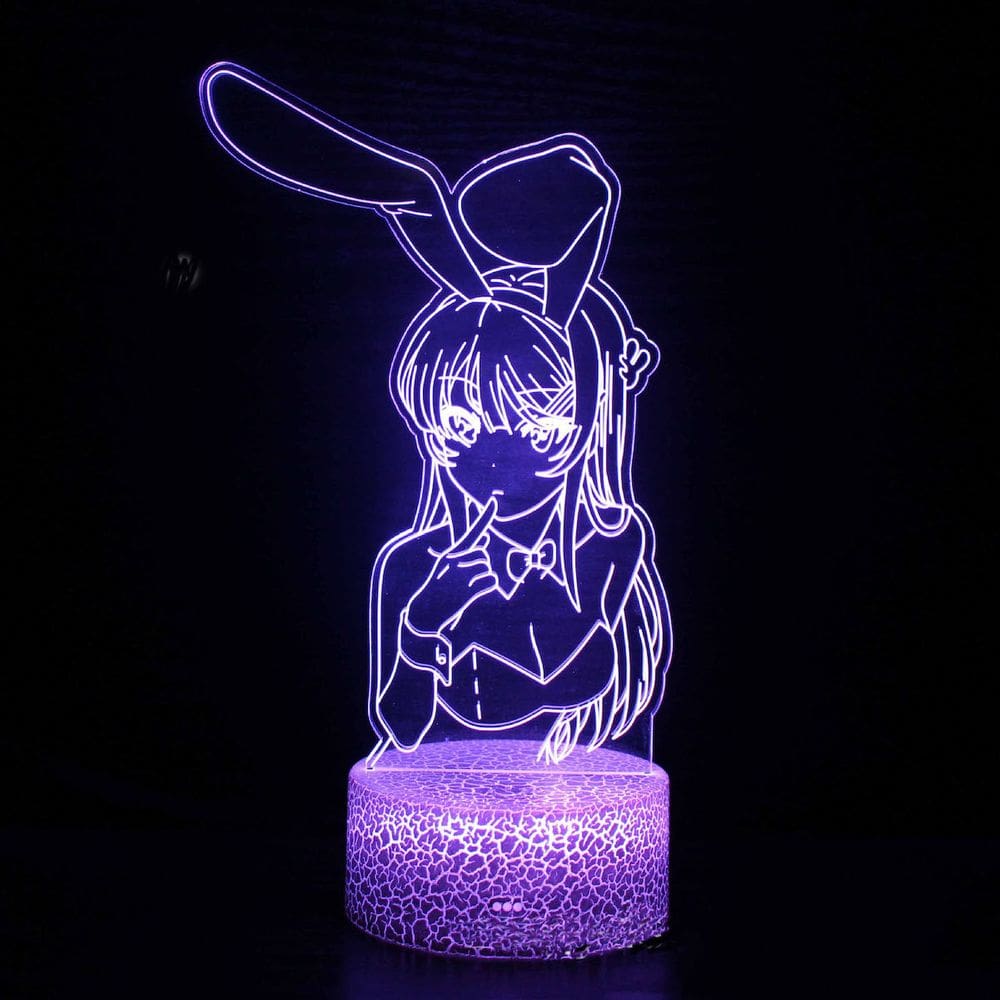 Ilusão LED 3D de anime Night Light Youth Youth Pig Head