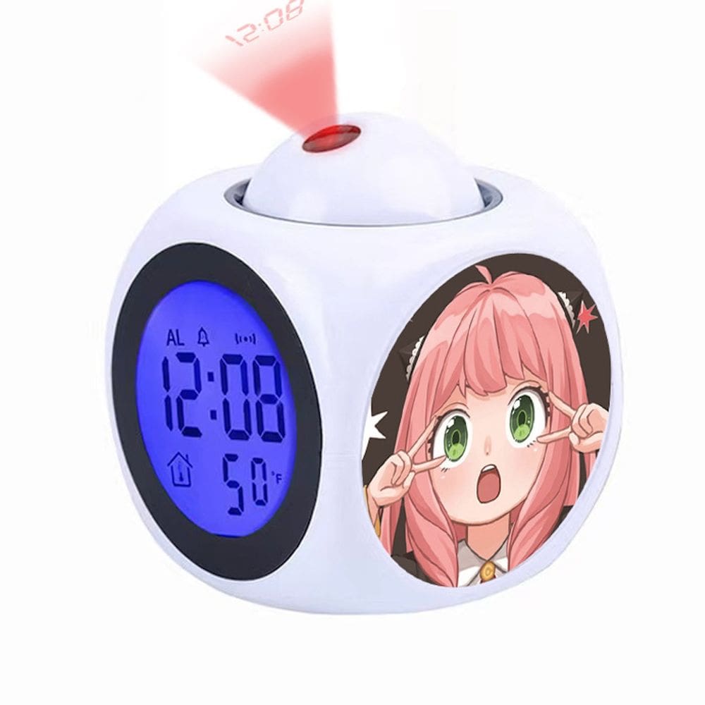 Despertador digital LED Spys Family com luz de fundo 8x8x8cm