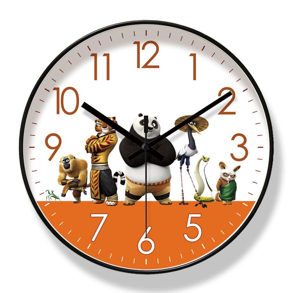 Relógio de parede Panda Silent Non-Ticking Quartz 25 cm de vidro+ABS