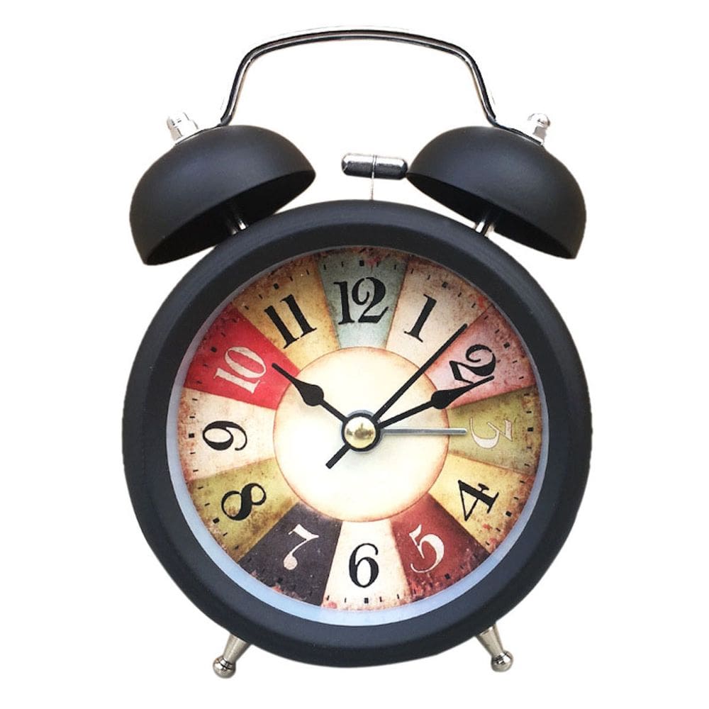 Despertador Retro Metal Twin Bell Non-Tick Analogue