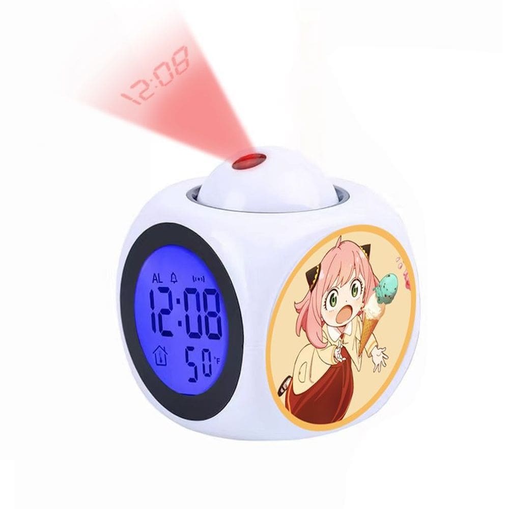 Despertador digital LED Spys Family com luz de fundo 8x8x8cm