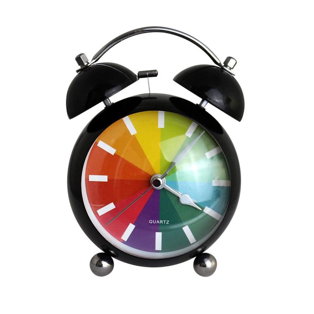 Despertador de cabeceira, quarto, metal silencioso com luz noturna