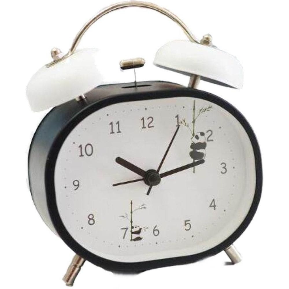 Despertador Panda Mute Double Bell Small Metal Desktop