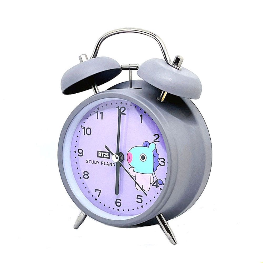 Despertador BT21 Metal Twin Bell, sem tique-taque, analógico