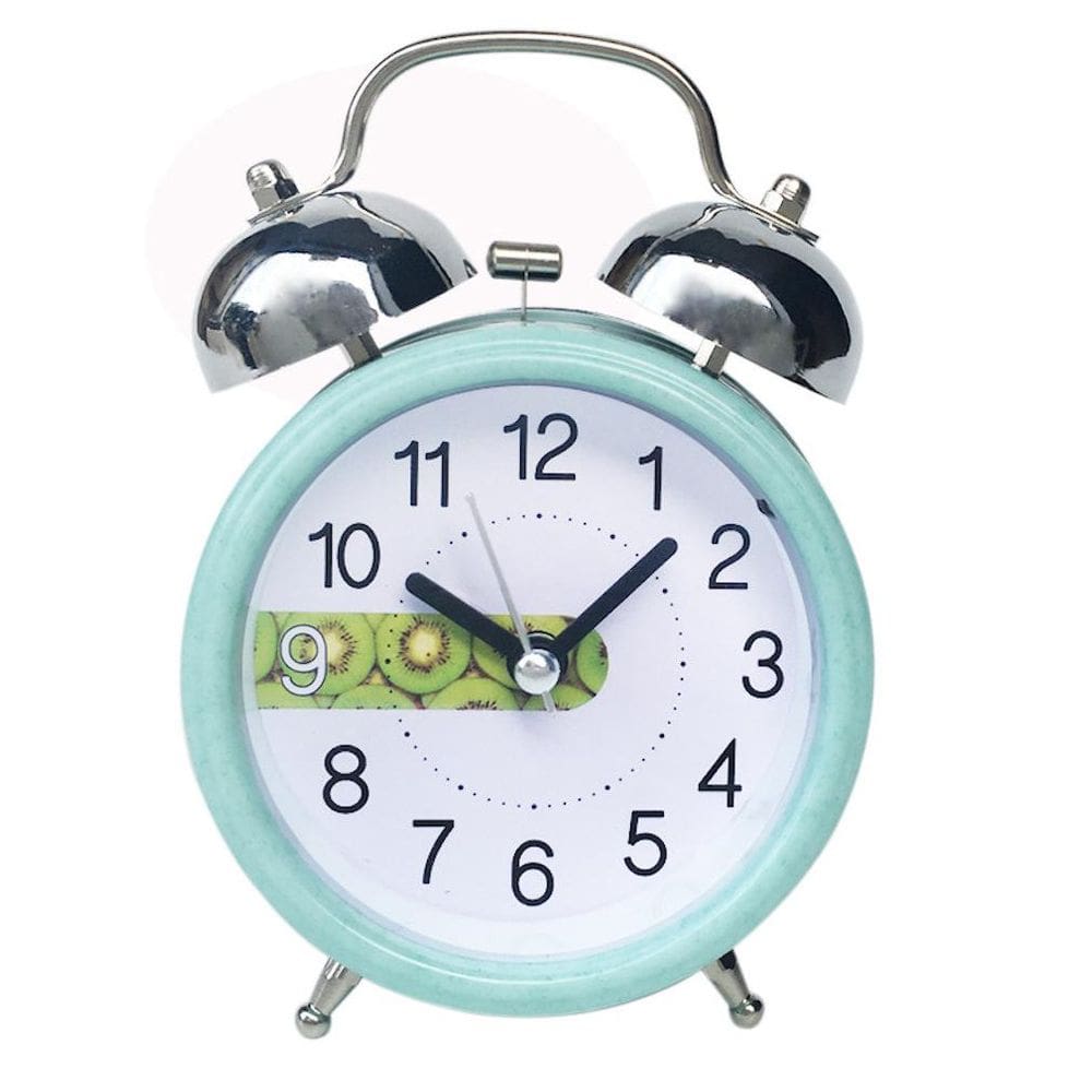 Despertador Metal Bell 8x12,5 x 5 cm com luz noturna e padrão de jade