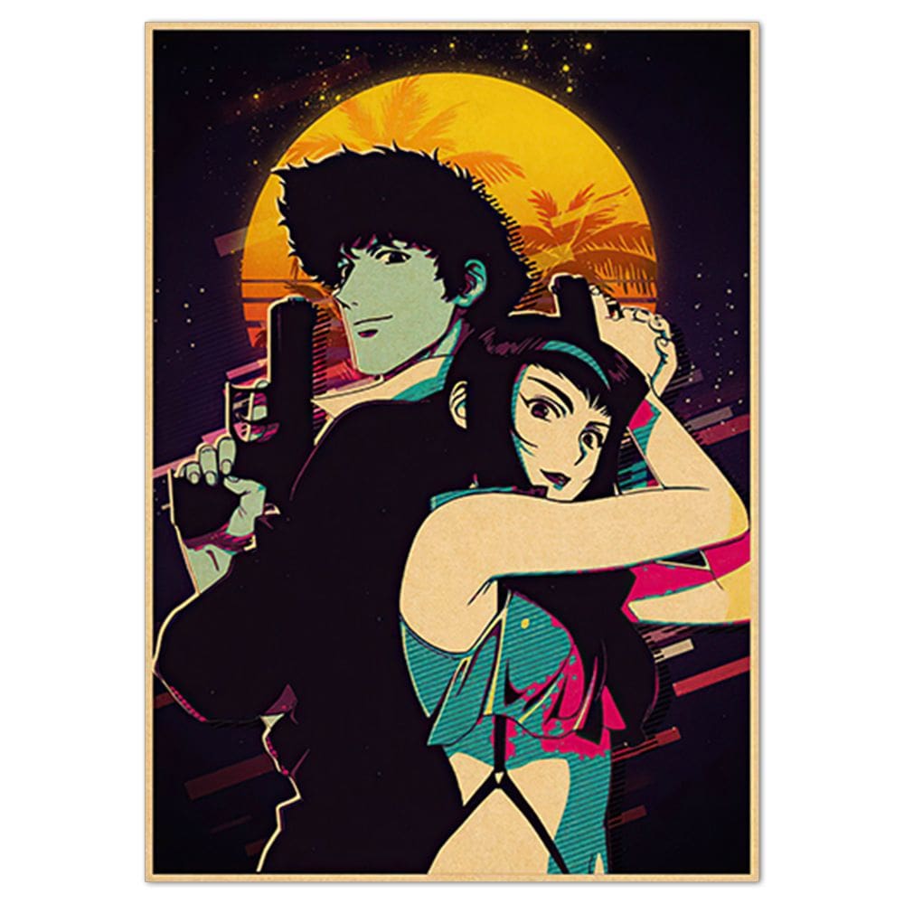 Pôster de arte de parede com imagem Cowboy Bebop Anime 30x40cm