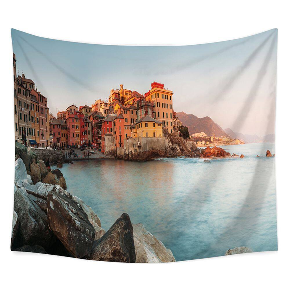 Tapeçaria, paisagem marítima, microtecido 95x75cm