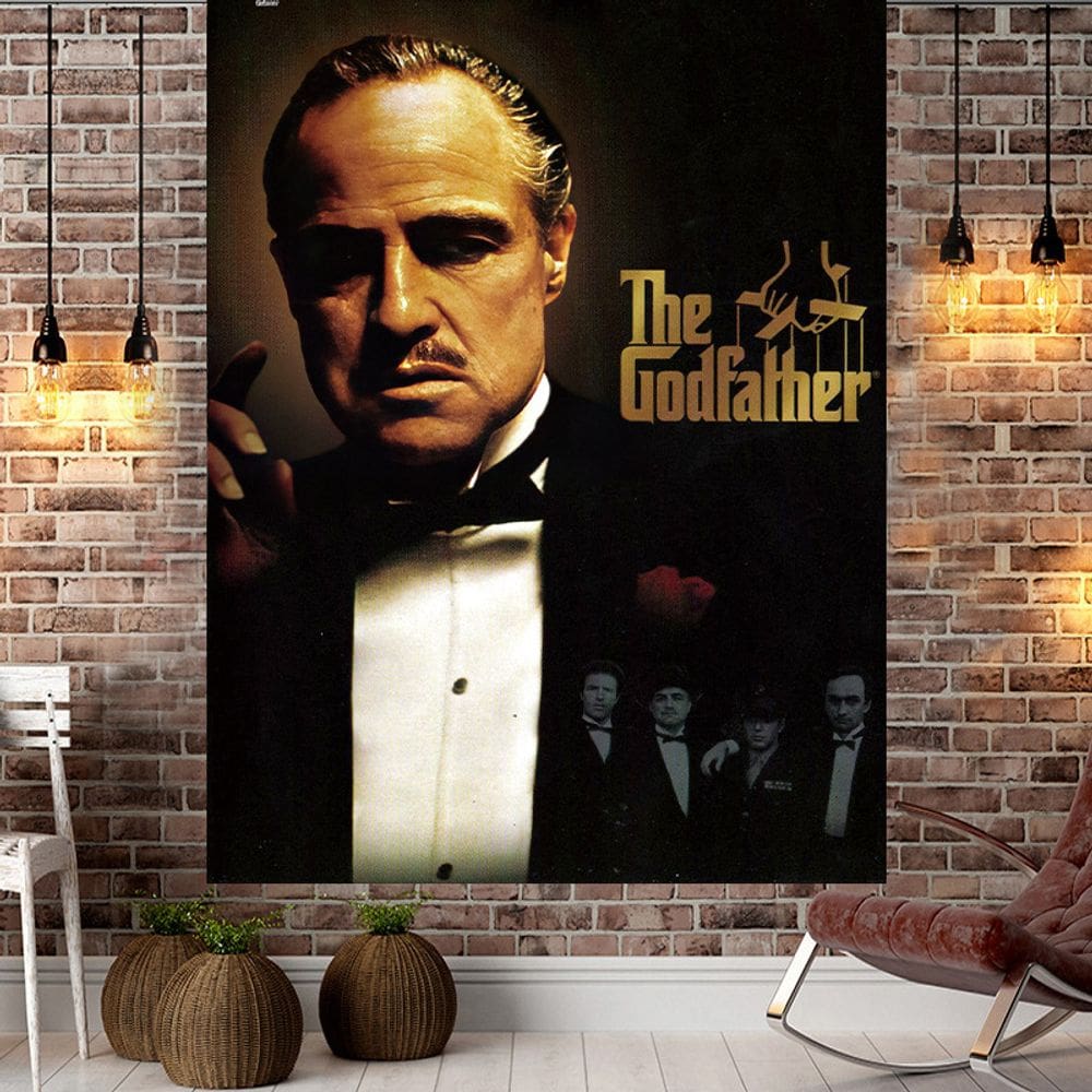 Tapeçaria para decoração de parede Art Godfathers Anime 150x110cm