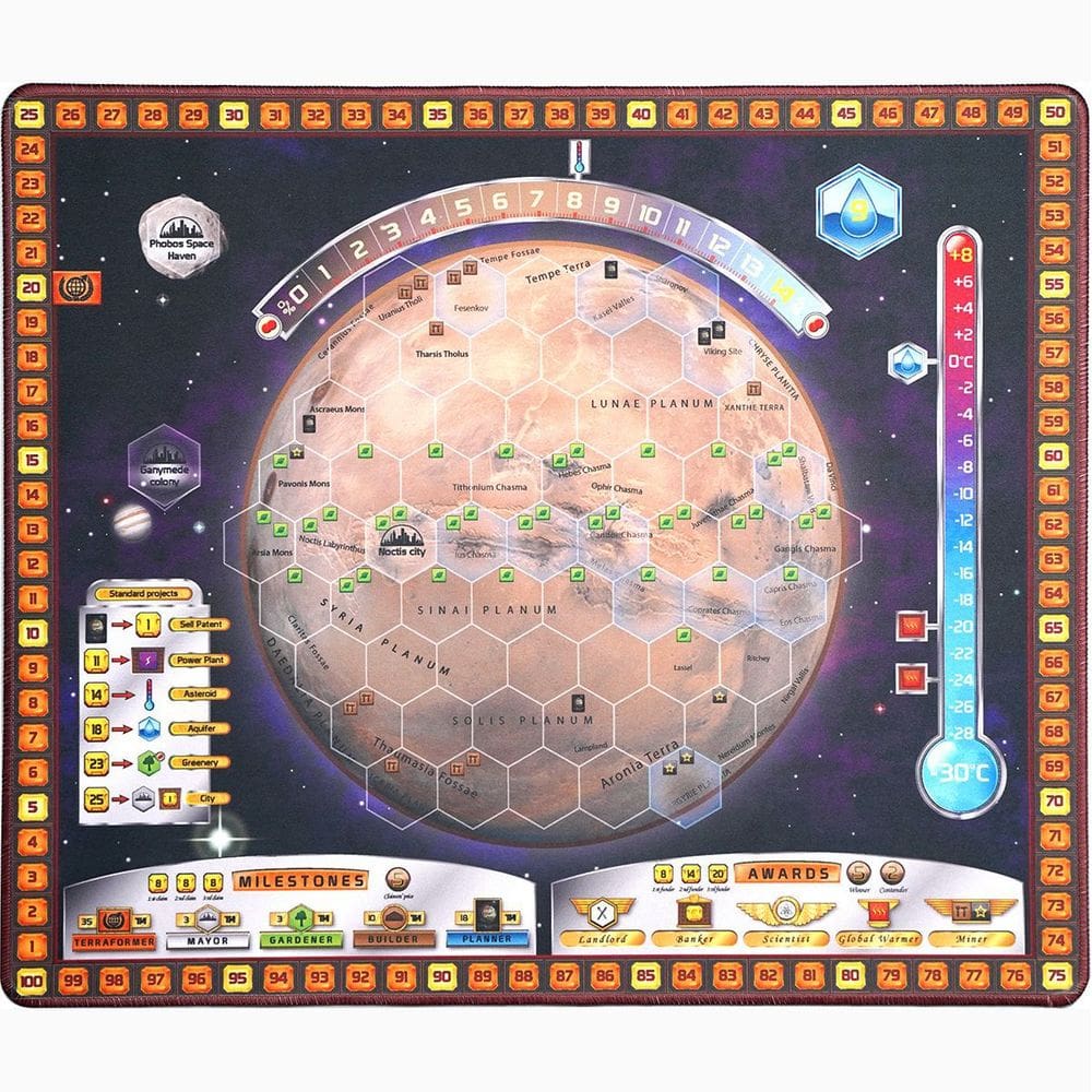 Tapetes de silicone para jogos de cartas da família Terraforming Mars com baralho de tarô