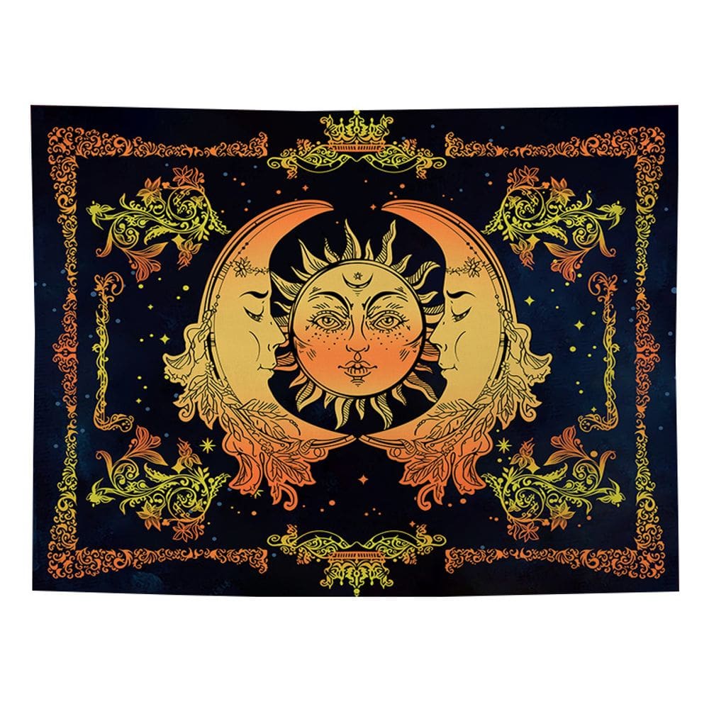 Tapeçaria Tarot Moon Sun Wall Room Estética 150x130cm