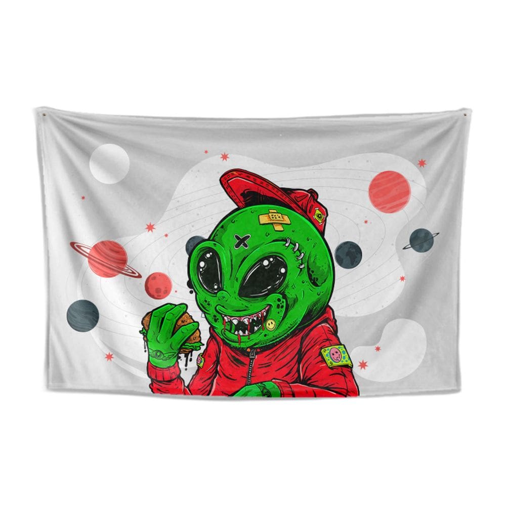 Tapeçaria para decoração de parede Aliens Anime 150x150cm