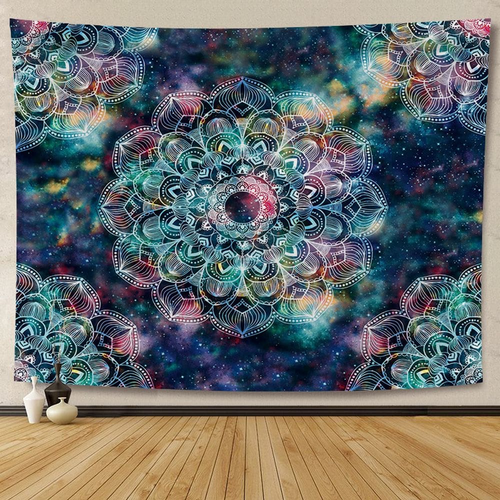 Tapeçaria, mandala, microtecido de parede, 100x70cm, decoração de quarto