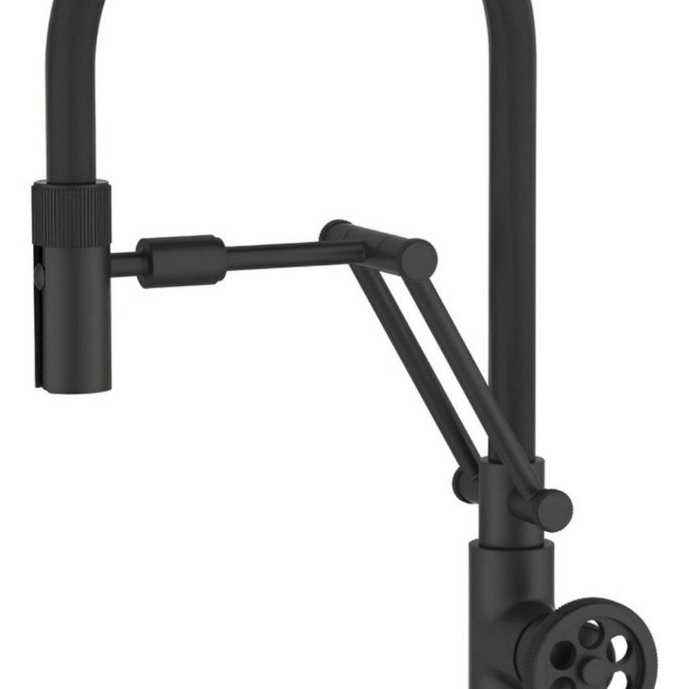 Misturador Monocomando para Cozinha de Mesa com Suporte Articulado Detroit Jiwi Preto