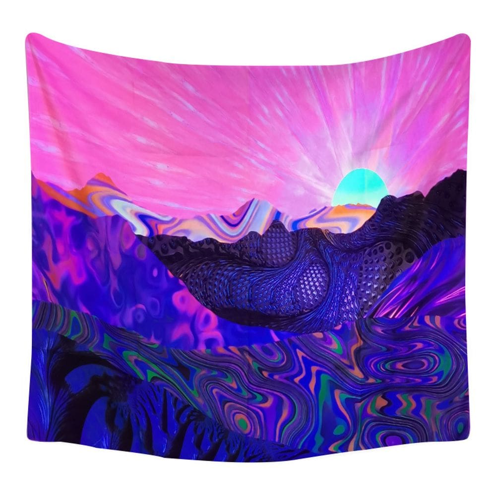 Tapeçaria fluorescente Starry Sky Moon Wall 150x150cm em microtecido