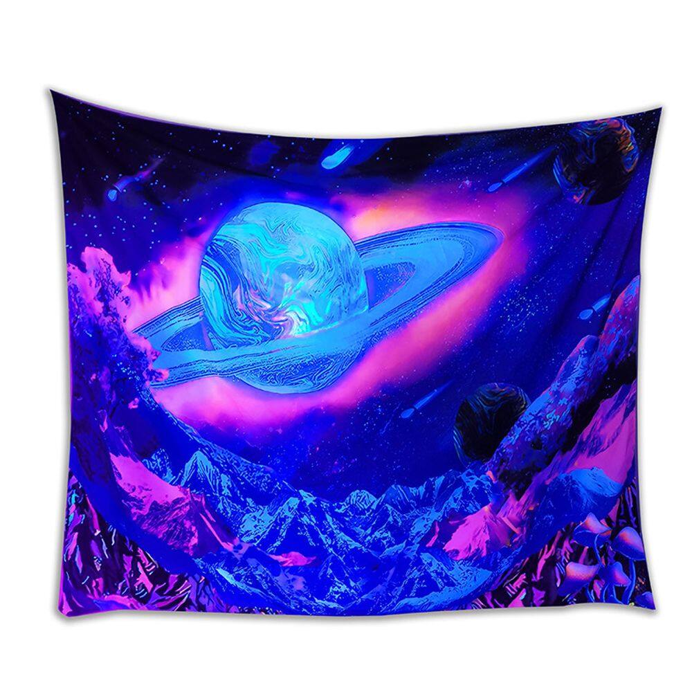 Tapeçaria Fluorescent Planet Wall 150x150cm de fibra de microtecido