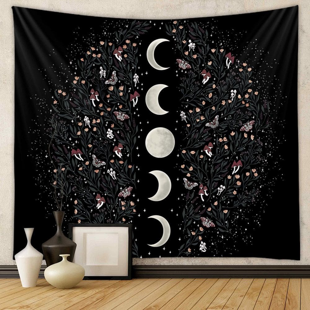 Tapeçaria Moon Wall Room Aesthetic 150x130cm, microtecido