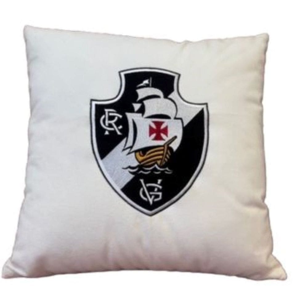 Almofada Veludo Bordada Vasco da Gama 45x45cm. com Enchimento Branco
