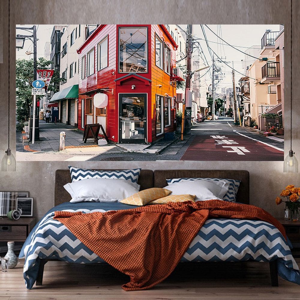 Tapeçaria Street Wall Room Aesthetic 150x110cm, microtecido