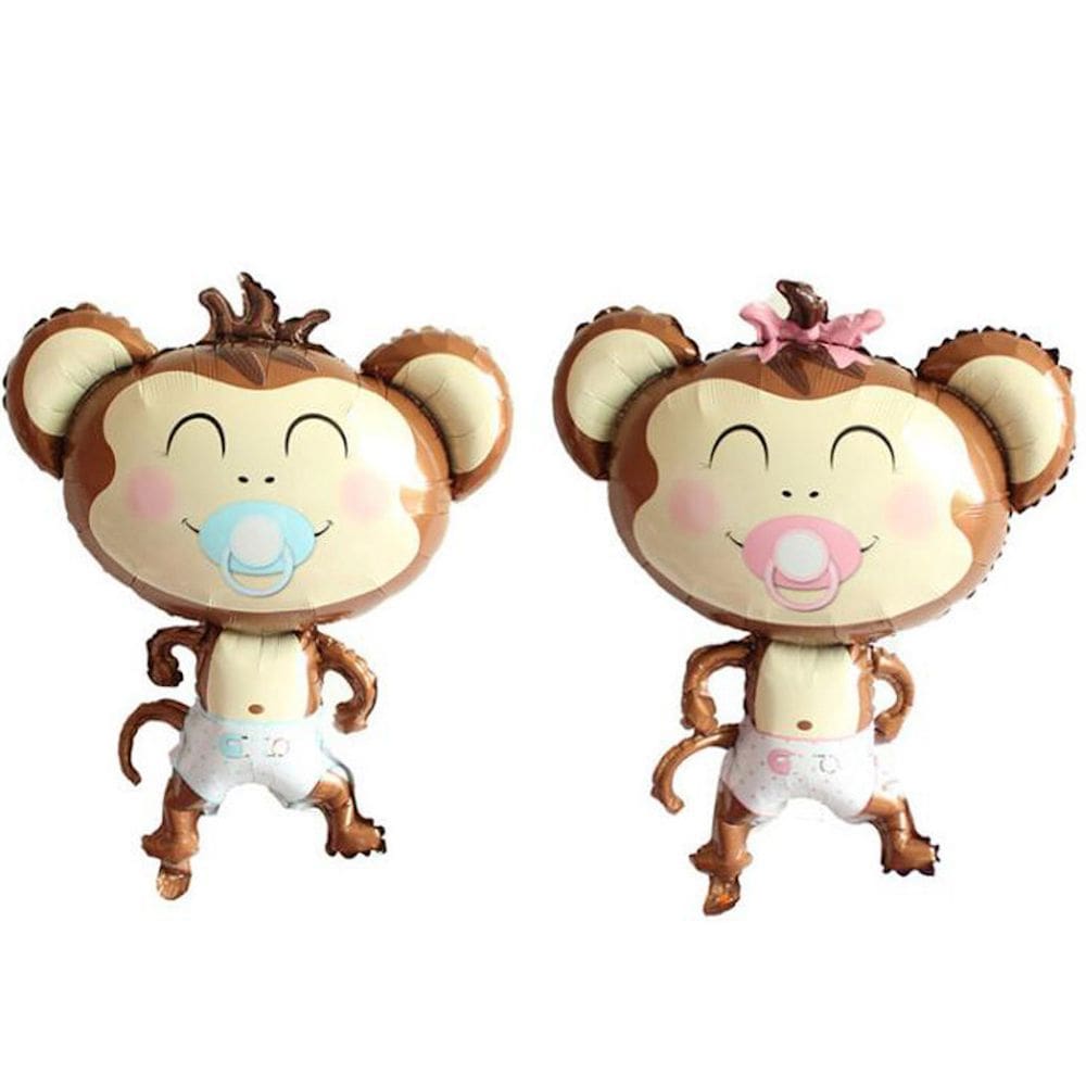 Balões Anime Pacifier Monkey, 2 peças para festa, 102 x 98 cm