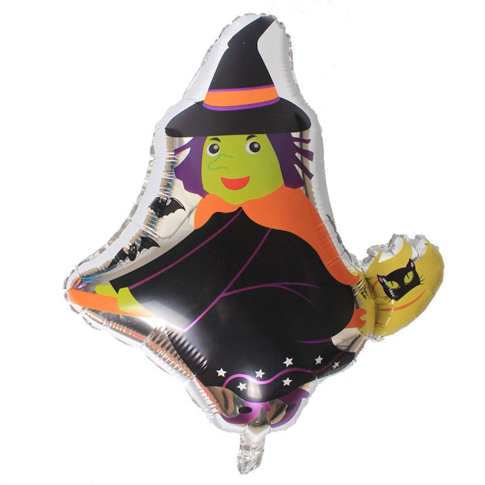 Bruxa de Halloween com balão Mylar para decoração de festas de festivais