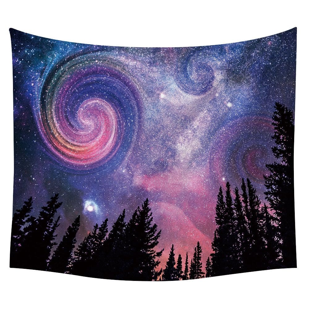Tapeçaria Starry Sky Forest, microtecido, 150x150cm, decoração de quarto