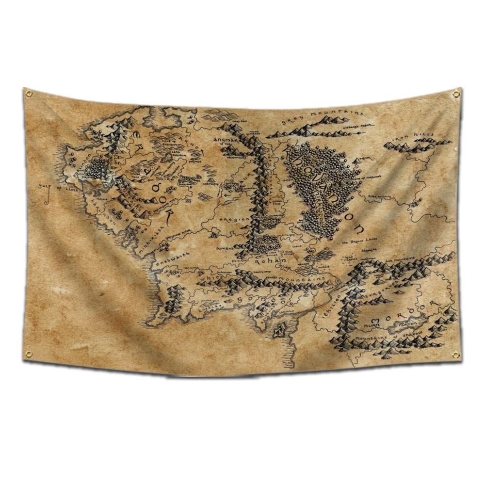 Tapeçaria Lords Of Rings Maps Flag Art 90x150cm Terylene