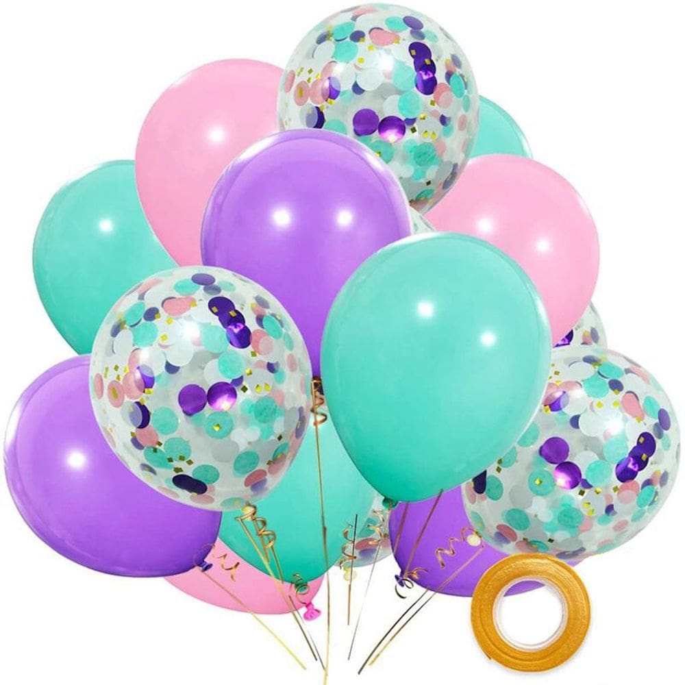 Kit de balões com tema Mermaids, 16 balões de látex de 12 polegadas
