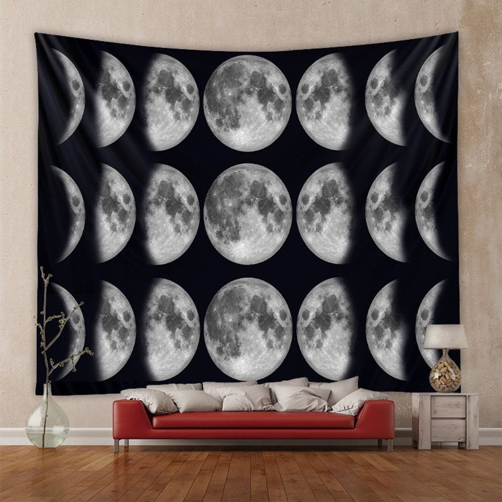 Tapeçaria Moon Wall Room Aesthetic 150x130cm, microtecido