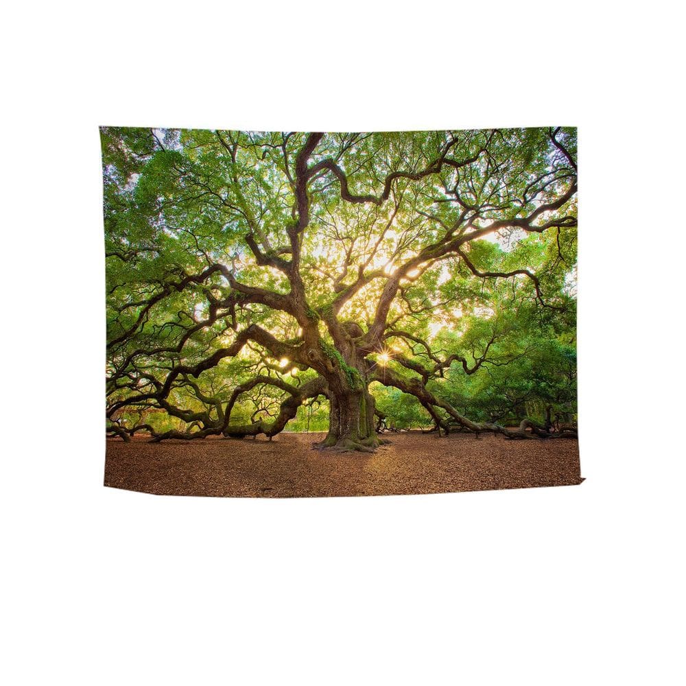 Tapeçaria de parede com árvores altas, 150x100cm, fibra de poliéster