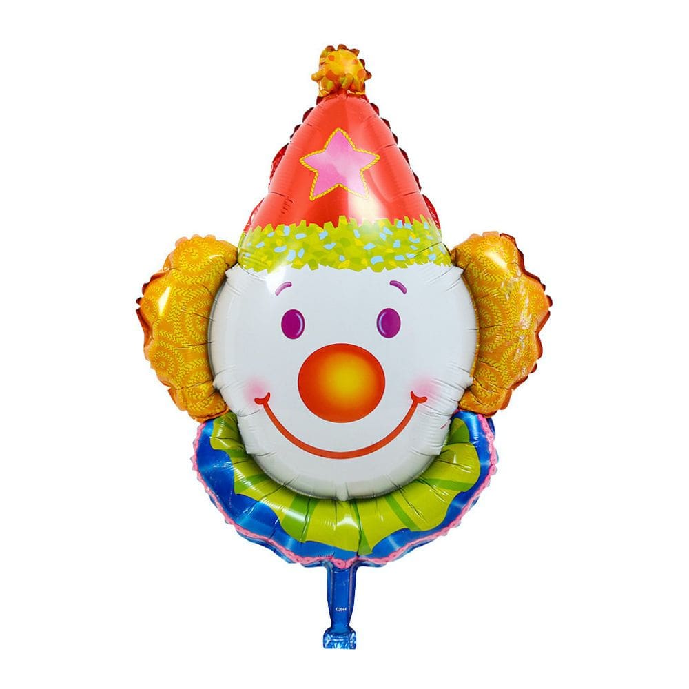 Decoração de festa de brinquedo infantil Clown Balloon Mylar 79x63cm