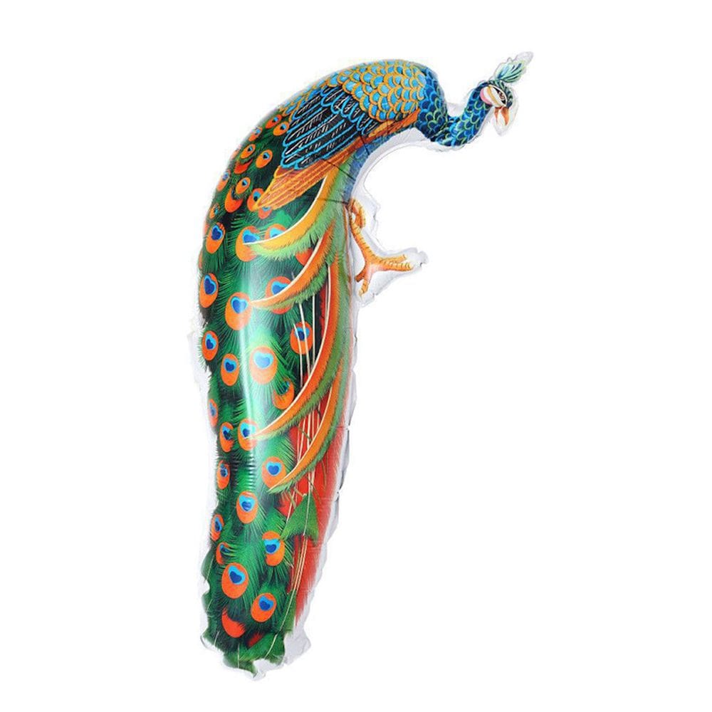 Balão Mylar em forma de pavão para decoração de festa de aniversário