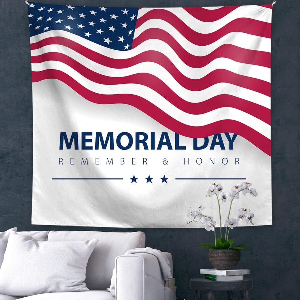 Tapeçaria Memorial Day Wall 150x130cm em fibra de microtecido