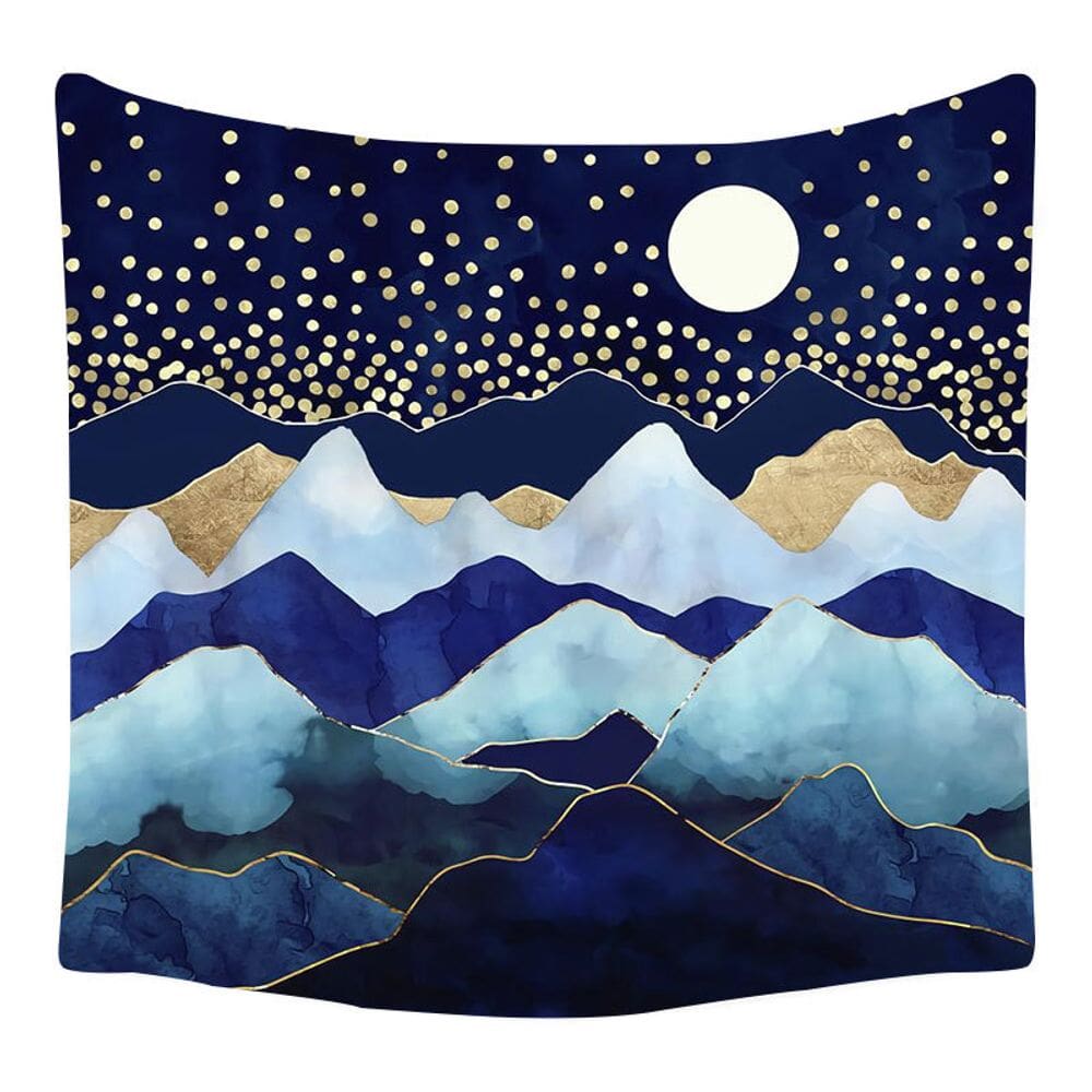 Tapeçaria de parede: paisagem dourada, lua da montanha, 150x150cm