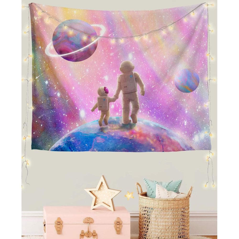 Tapeçaria Space Planet Astronaut Wall 150x130cm, microtecido