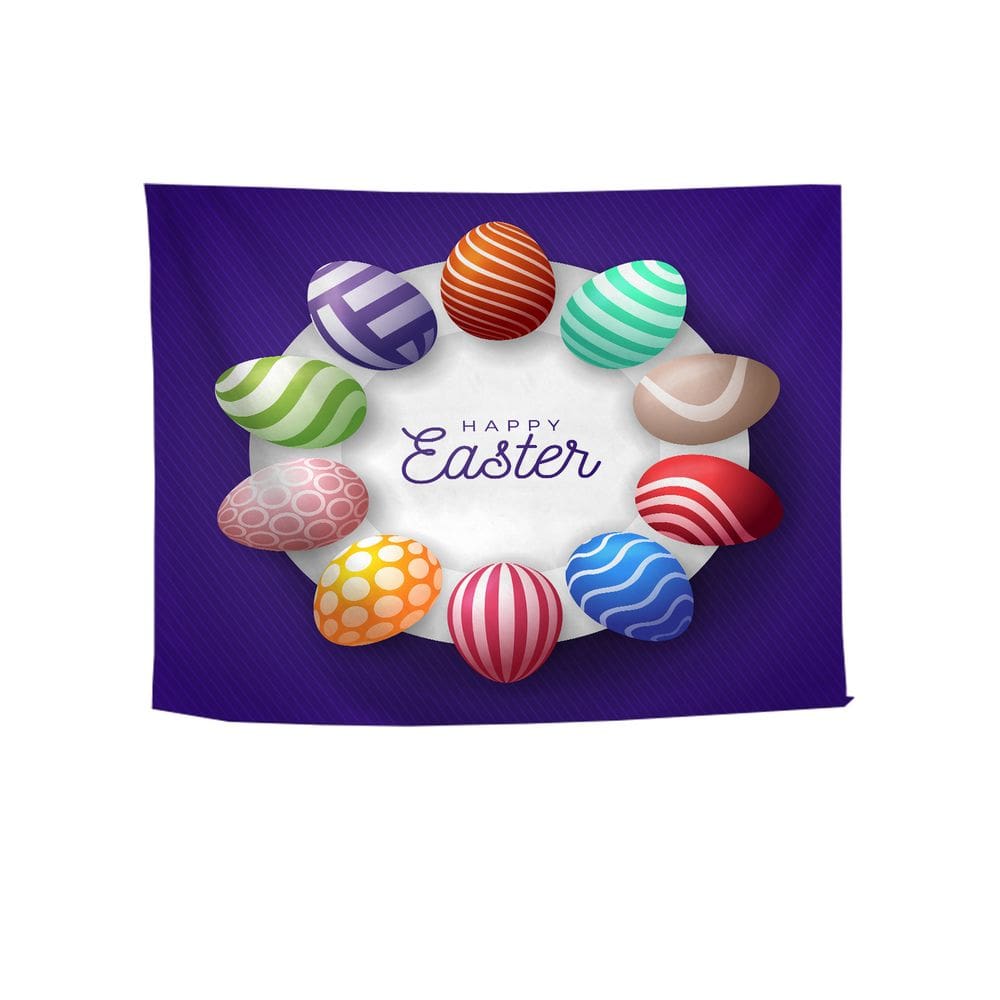 Tapeçaria Happy Easter Wall, microtecido, 150x100cm, decoração de quarto