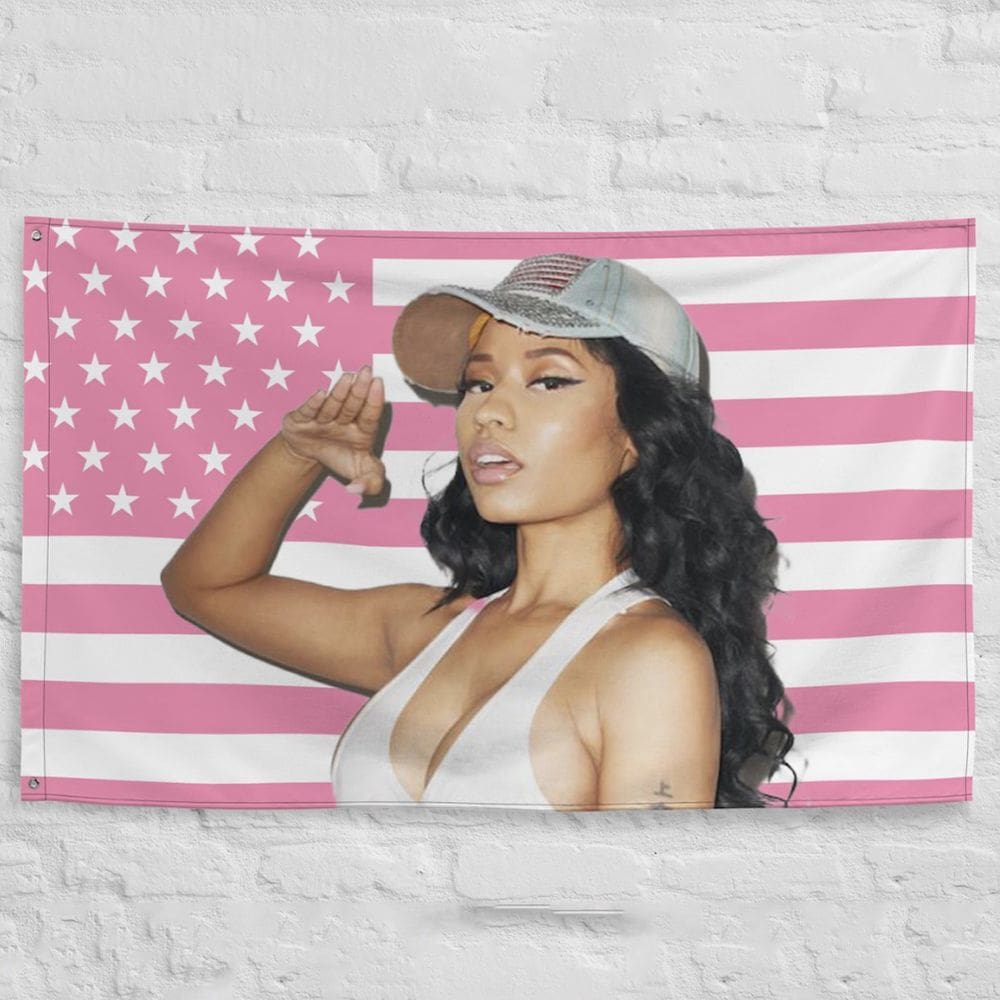 Tapeçaria Nicki Minaj Bandeira Americana 150x90cm Microfabric