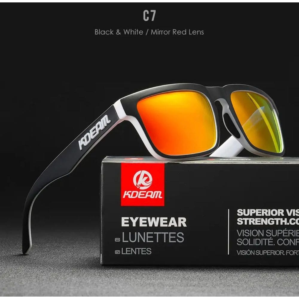 Óculos De Sol Esportivo Polarizado Kdeam C7 Mirrored Red