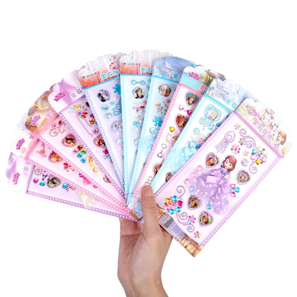 Adesivos fofos Sophia 3D para bolsas de festa infantis (10 folhas)