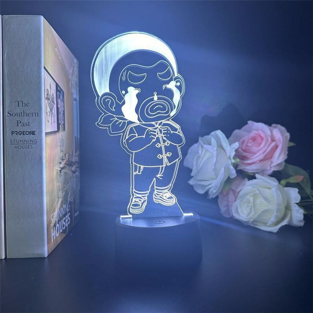 Luz noturna LED 3D Happys Pokers Farmers que muda de cor