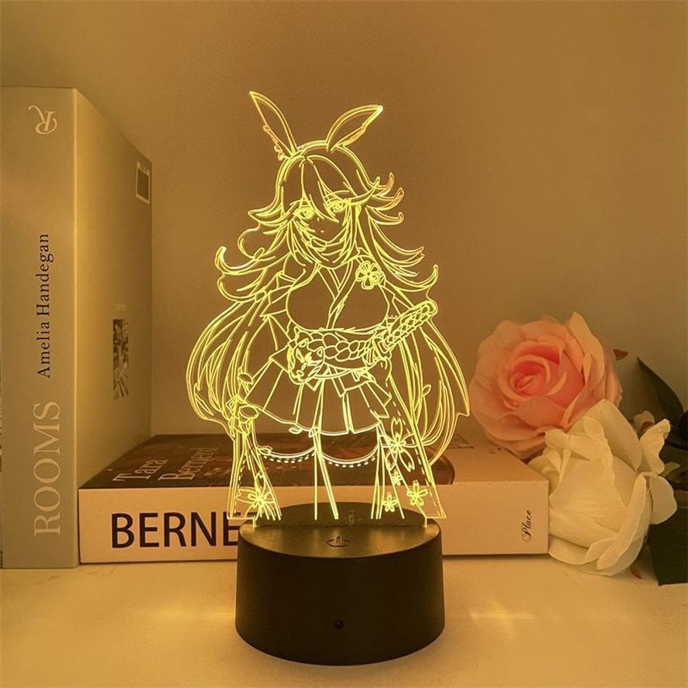 A luz noturna LED 3D Honkais afeta a mudança de cor de Yaes Sakura